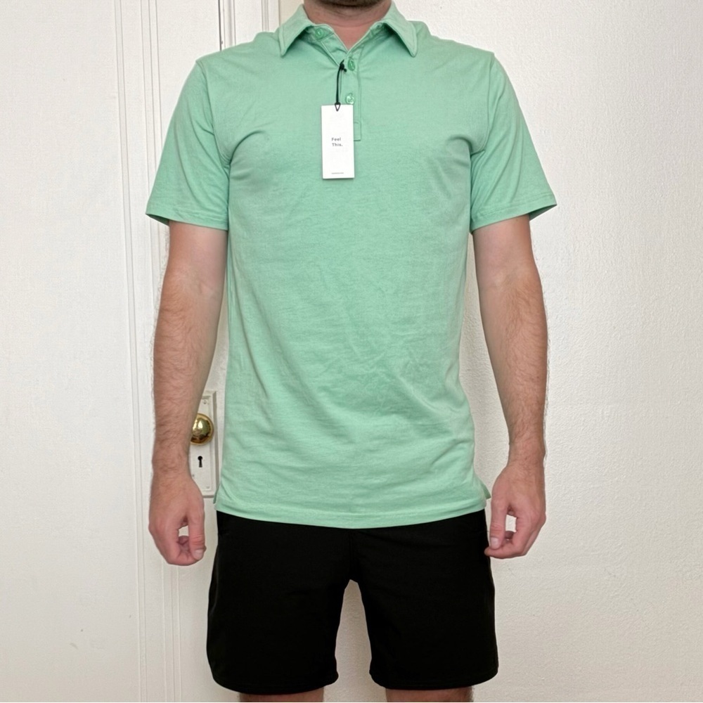 Swet Tailor Men’s All-In Polo Shirt Green Size Medium Performance Stretch New